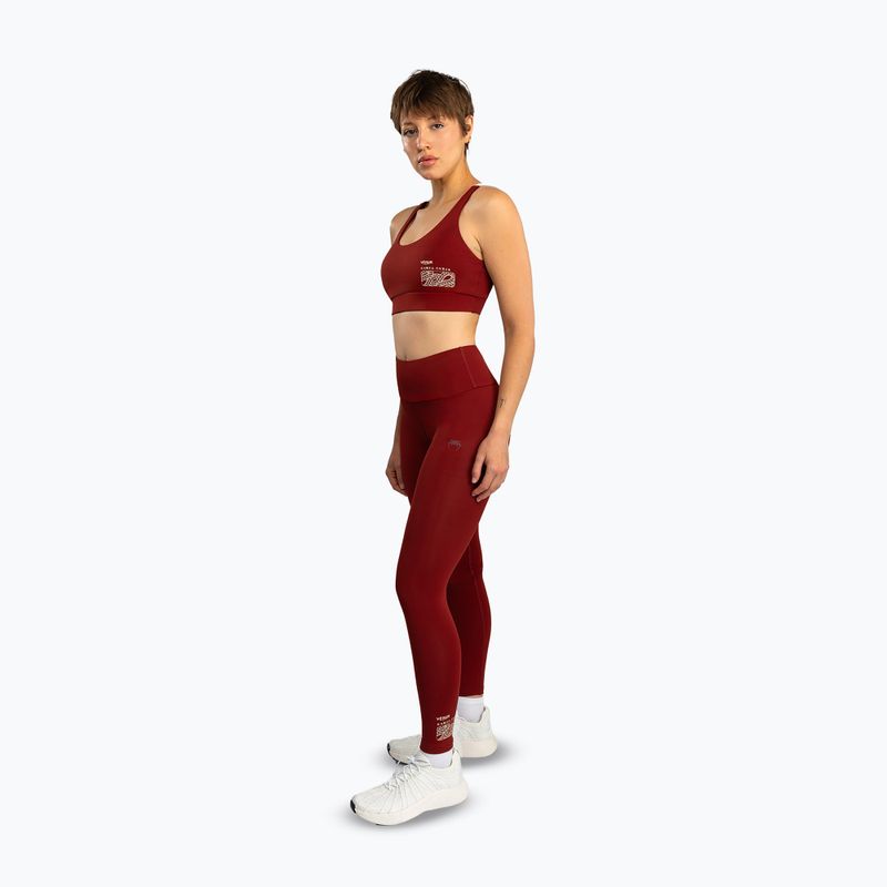 Legginsy treningowe damskie Venum Serpenti burgundy/ivory 5