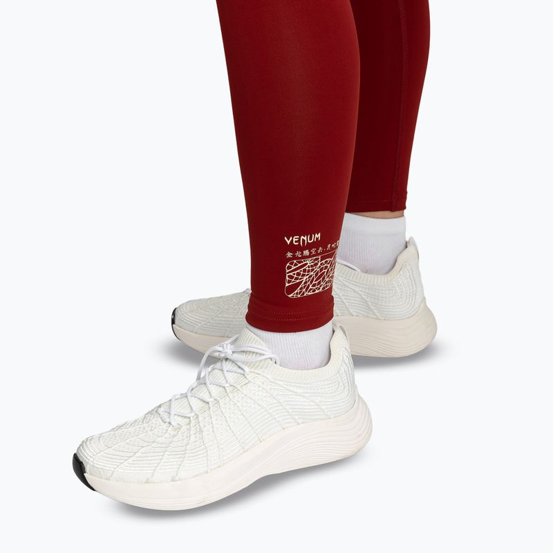 Legginsy treningowe damskie Venum Serpenti burgundy/ivory 8