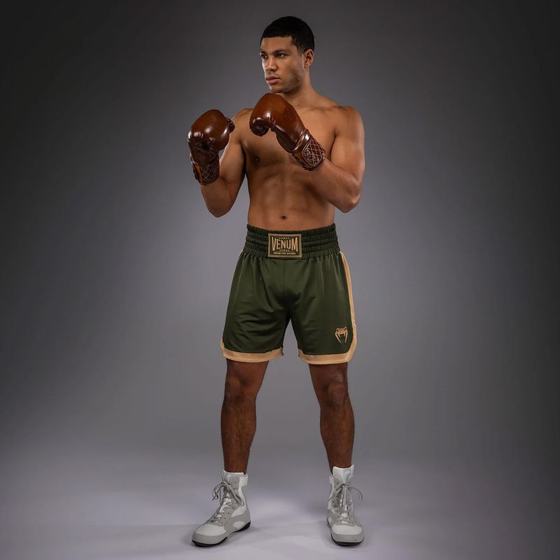Spodenki treningowe męskie Venum Classic Boxing military green/sand 2