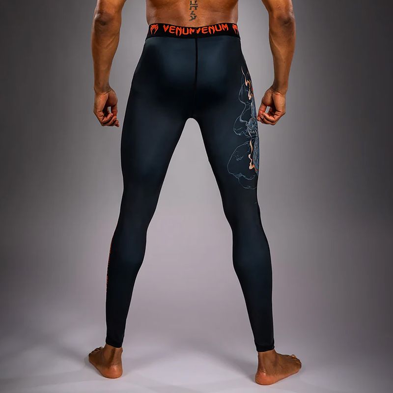 Legginsy treningowe męskie Venum Thunder Dragon Spats Black/Grey/Copper 2