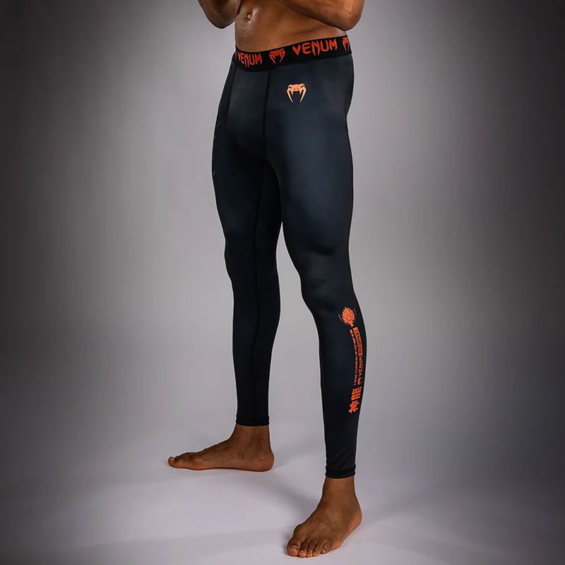 Legginsy treningowe męskie Venum Thunder Dragon Spats Black/Grey/Copper 4