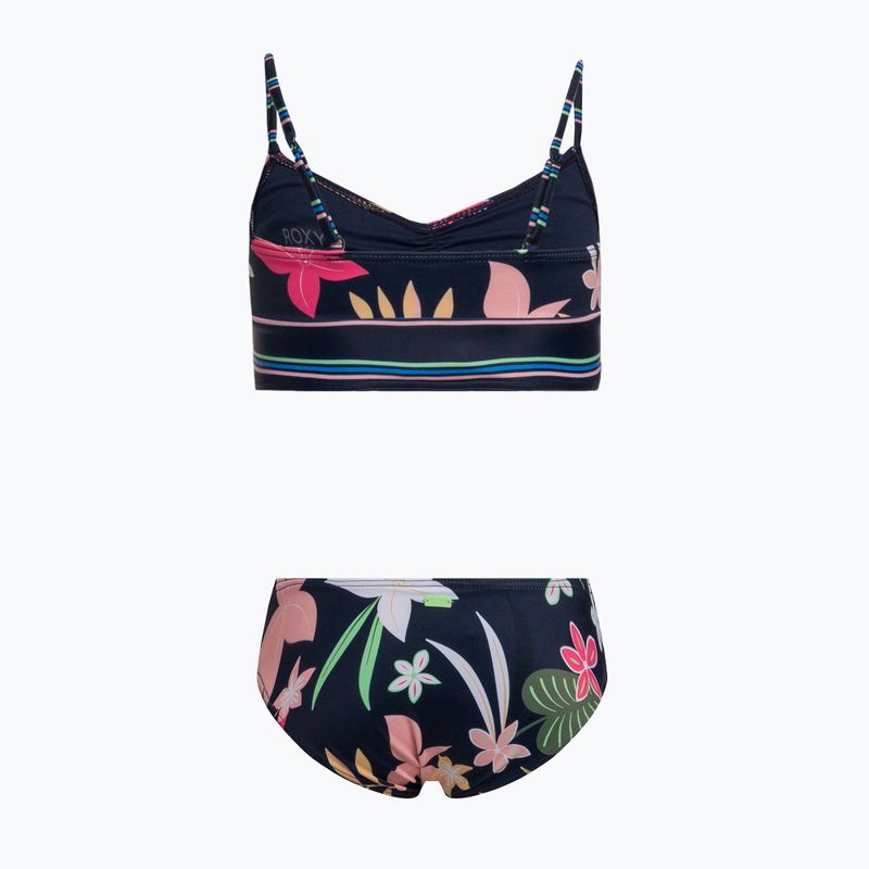 Strój kąpielowy dwuczęściowy dziecięcy ROXY Vacay For Life Crop Top Set mood indigo alma swim 2