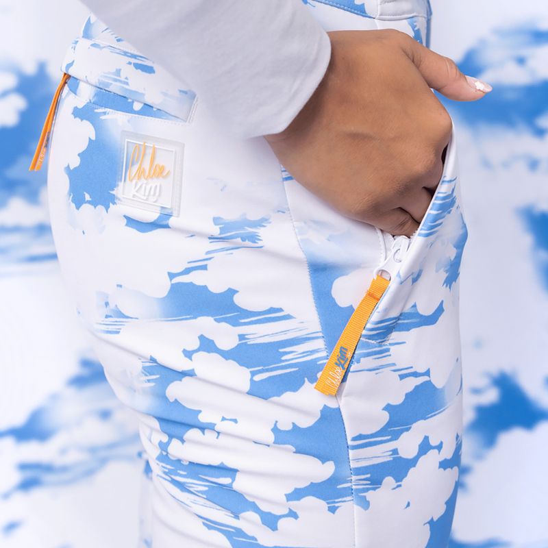 Spodnie snowboardowe damskie ROXY Chloe Kim azure blue clouds 11