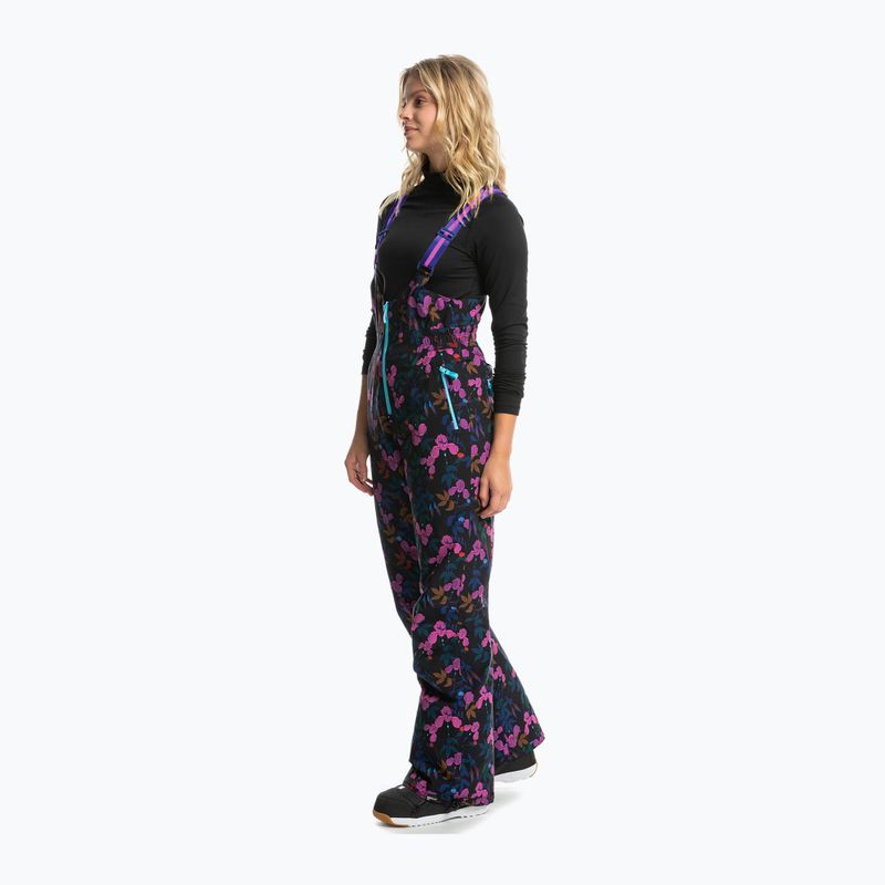 Spodnie snowboardowe damskie ROXY X Rowley Insulated Bib true black darkreds floral 3