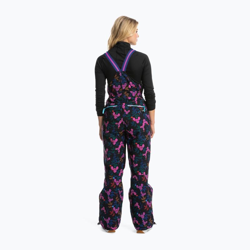 Spodnie snowboardowe damskie ROXY X Rowley Insulated Bib true black darkreds floral 2