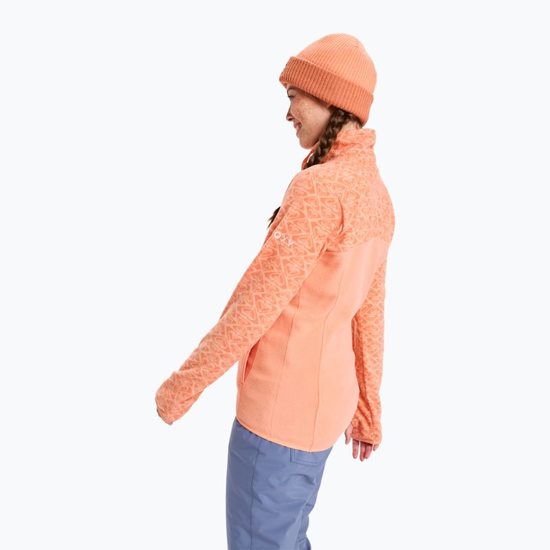 Bluza damska ROXY Sayna Half Zip peach pink roxygram tonal 3