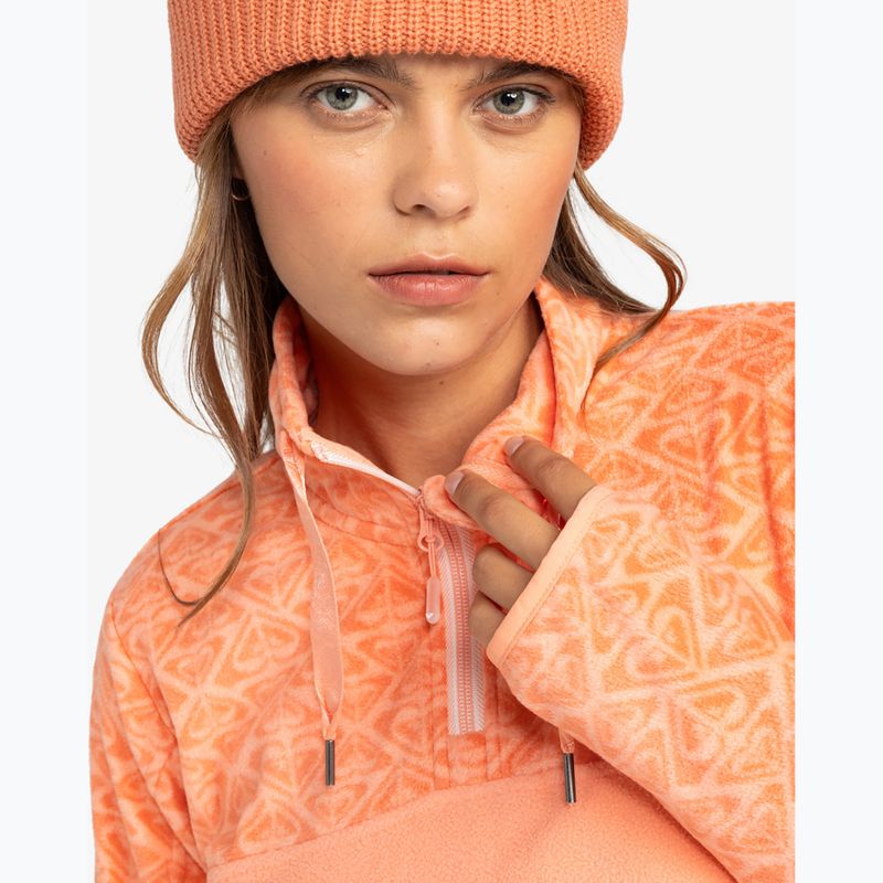 Bluza damska ROXY Sayna Half Zip peach pink roxygram tonal 5