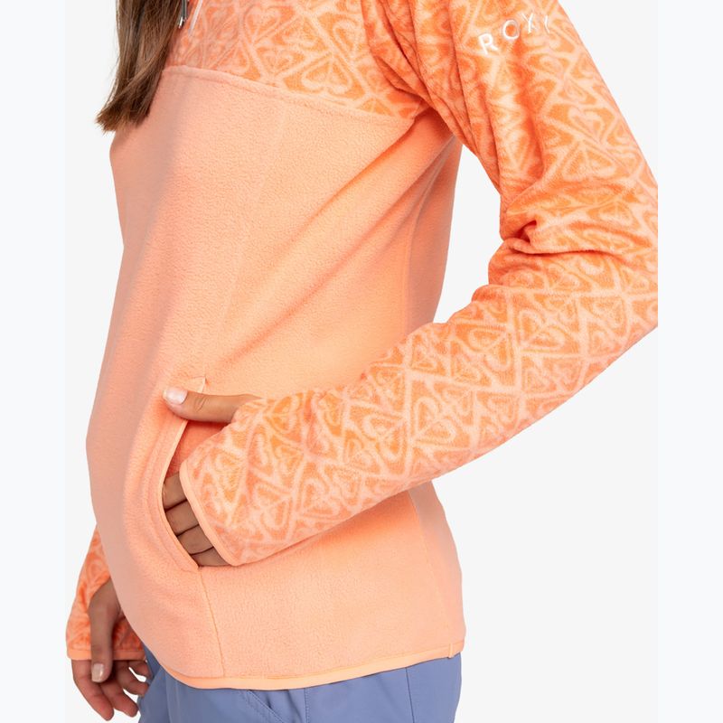 Bluza damska ROXY Sayna Half Zip peach pink roxygram tonal 6