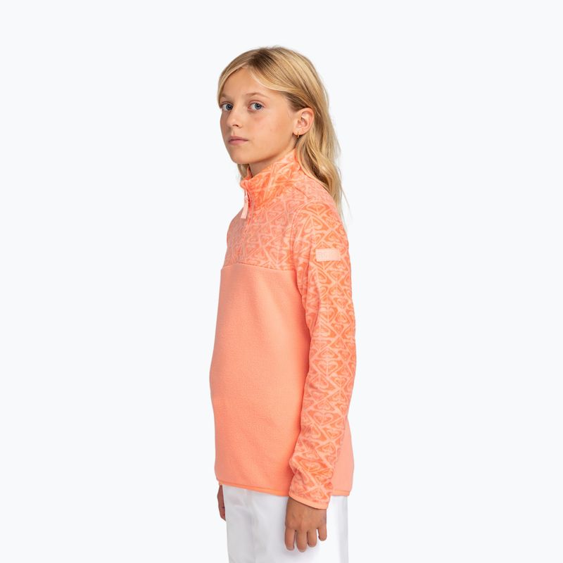 Bluza dziecięca ROXY Whitecamp Half Zip Girl peach pink roxygram tonal 3
