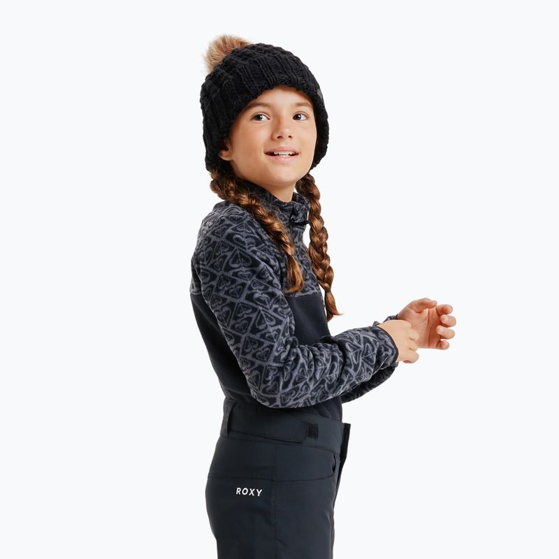 Bluza dziecięca ROXY Whitecamp Half Zip Girl true black roxygram tonal 3