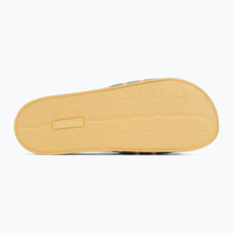 Klapki damskie ROXY Slippy II Printed gold haze 4