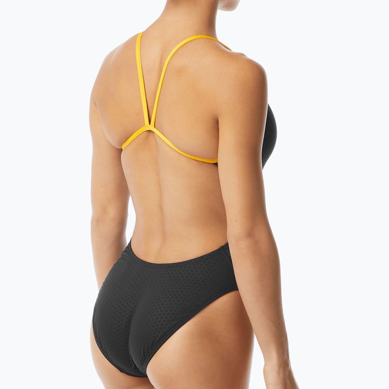 Strój pływacki jednoczęściowy damski TYR Hexa Cutoutfit black/gold 5