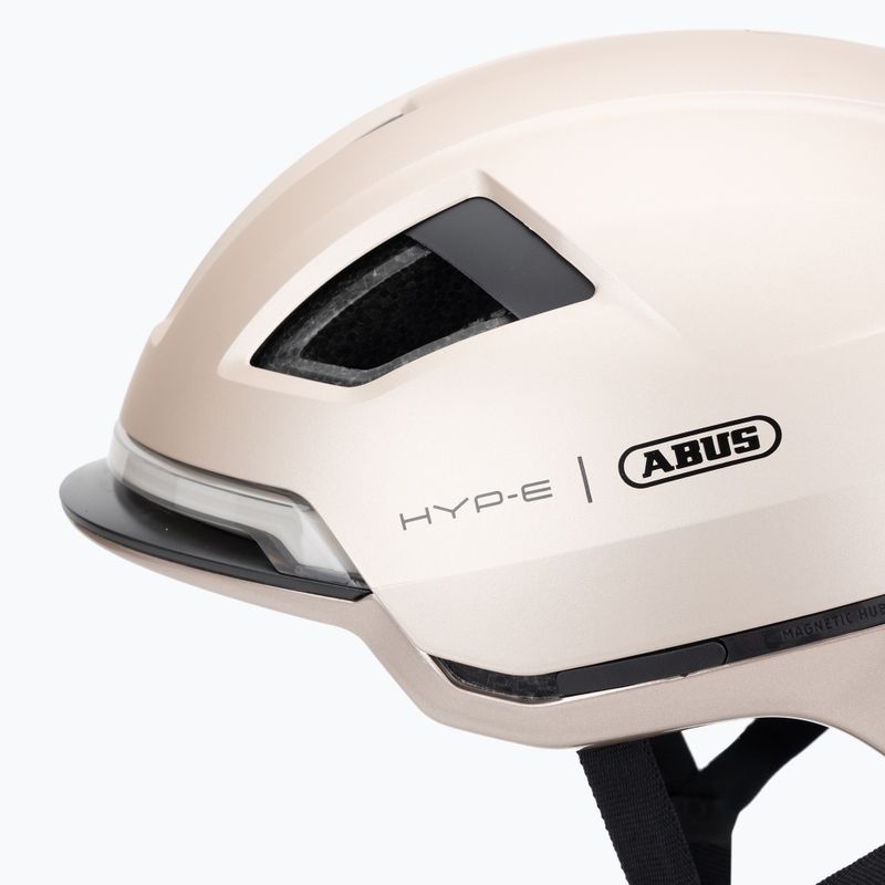 Kask rowerowy z kierunkowskazami ABUS Hyp-E champagne gold 7