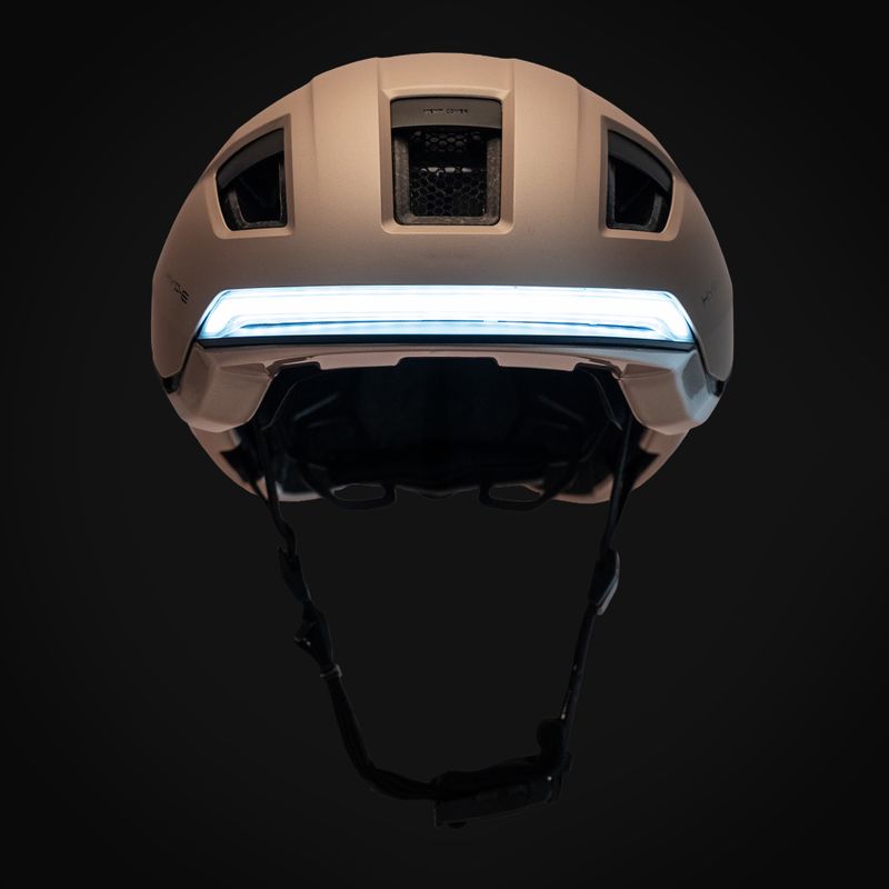Kask rowerowy z kierunkowskazami ABUS Hyp-E champagne gold 8
