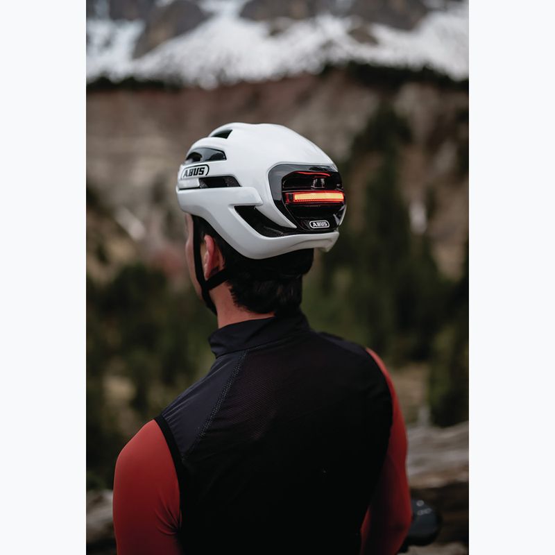 Kask rowerowy ABUS Taipan LED shiny white 10