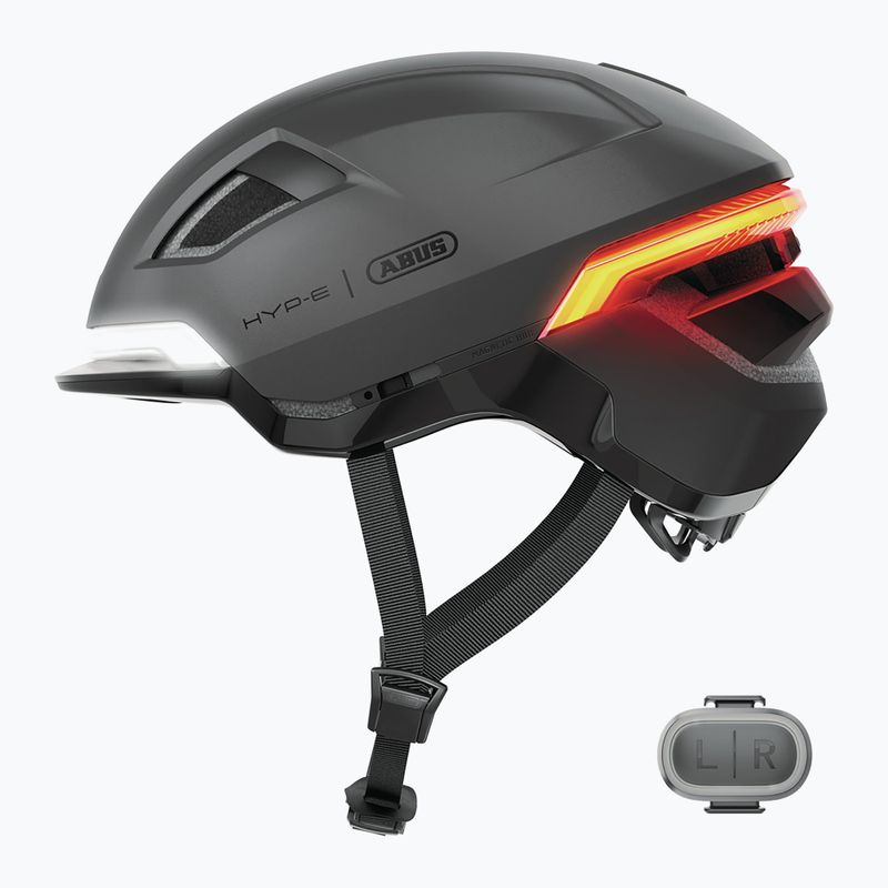 Kask rowerowy z kierunkowskazami ABUS Hyp-E volcano titan 3