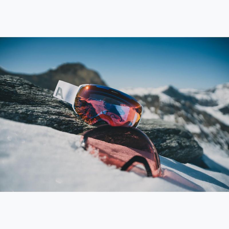 Gogle narciarskie Alpina Falera Mag Q-Lite white matt/red/pink 7