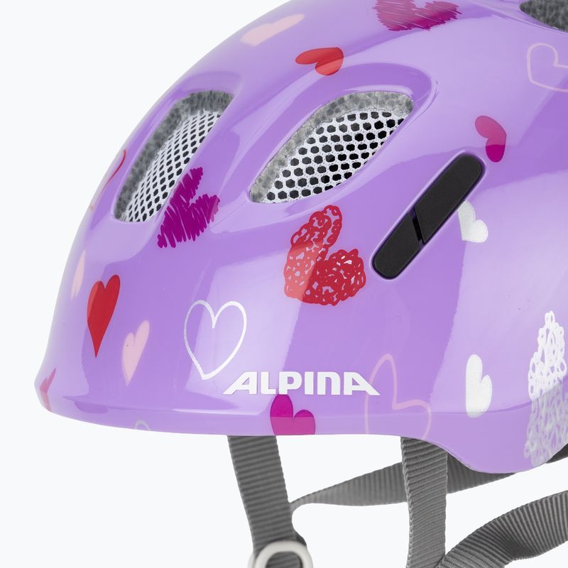 Kask rowerowy dziecięcy Alpina Ximo 2 Jr purple hearts gloss 7