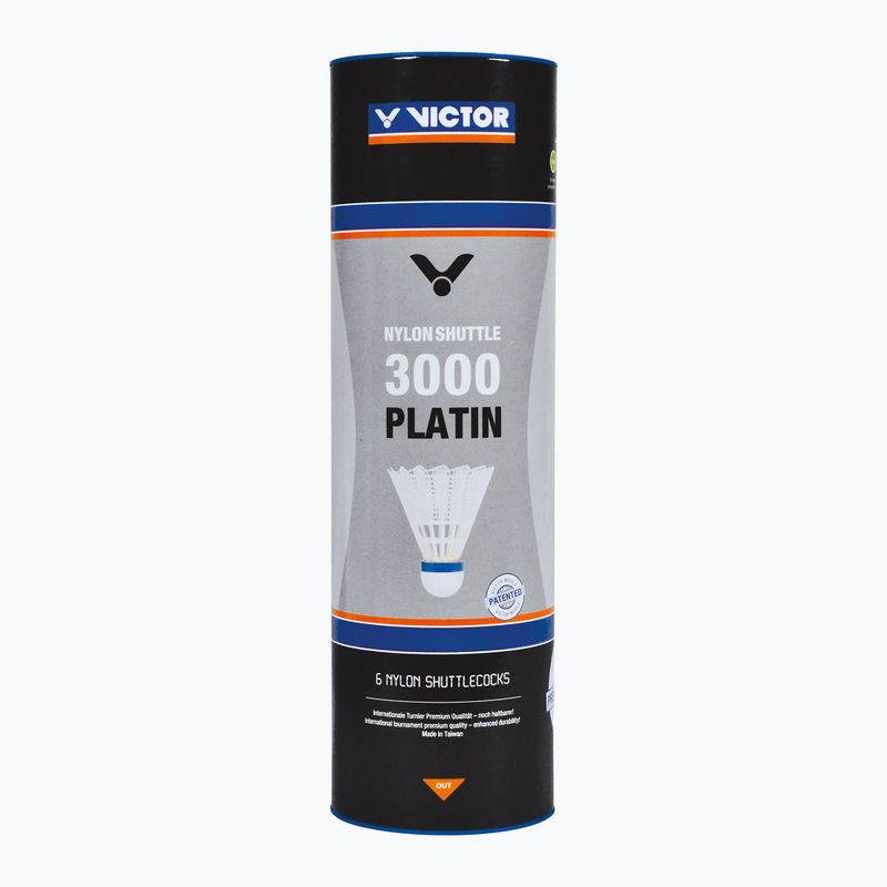 Lotki do badmintona VICTOR Nylonshuttle 3000 Fast 6 szt. white 4