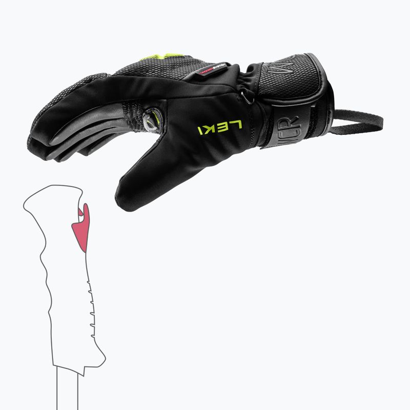 Rękawice narciarskie dziecięce LEKI WCR C-Tech 3D Junior black/ice lemon 7