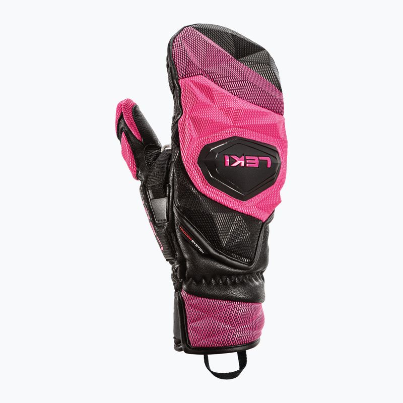 Rękawice narciarskie damskie LEKI WCR Venom SL 3D Mitt black/pink 9