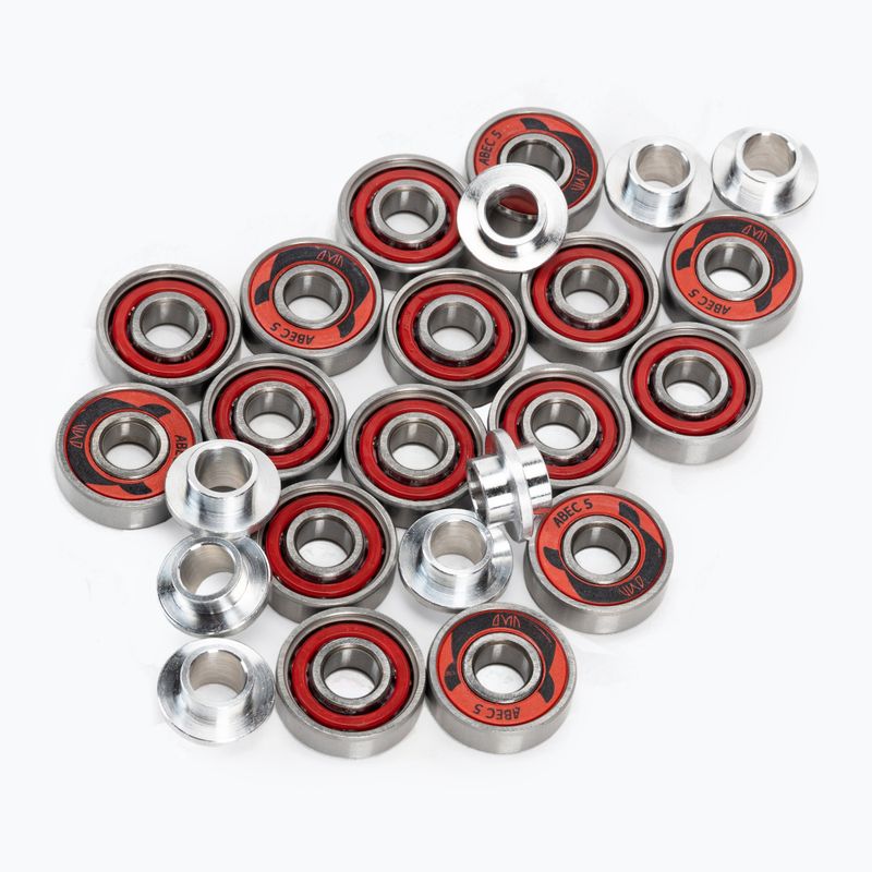 Kółka do rolek z łożyskami Powerslide PS One Spacer/Bearings 76 mm/82A 8 szt. red 3