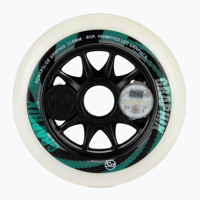 Kółko do rolek Powerslide Graphix Left 110 mm/85A white