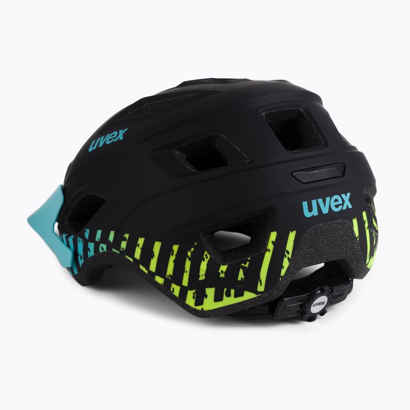 Kask rowerowy UVEX Access black aqua/lime mat 4