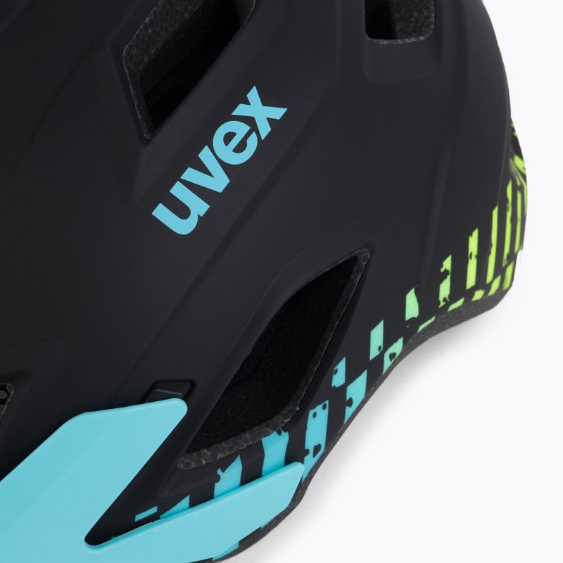 Kask rowerowy UVEX Access black aqua/lime mat 7
