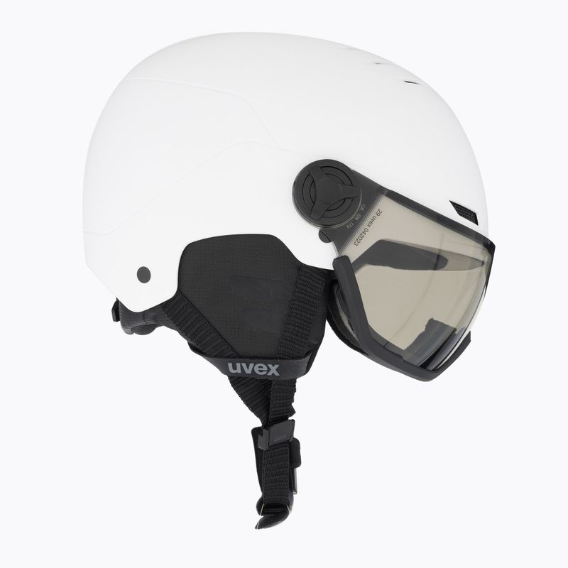 Kask narciarski UVEX Wanted Visor V white matt/variomatc smoke 4