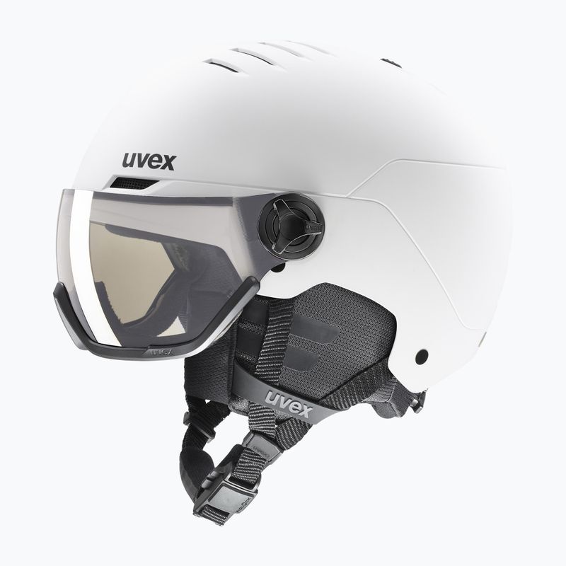 Kask narciarski UVEX Wanted Visor V white matt/variomatc smoke 6
