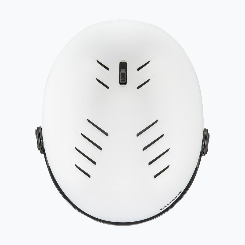 Kask narciarski UVEX Wanted Visor V white matt/variomatc smoke 9