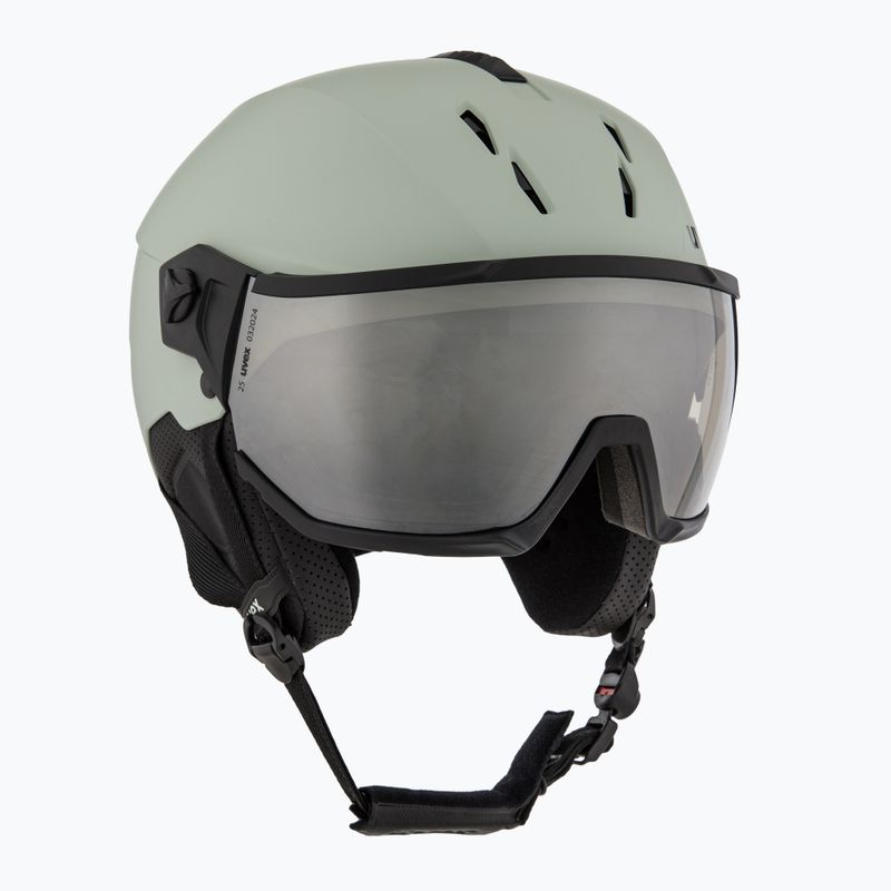 Kask narciarski UVEX Instinct Visor oxid green matt/mirror silver/smoke