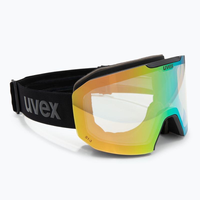 Gogle narciarskie UVEX Evidnt Attract V + case black matt/mirror green clear/yellow 2
