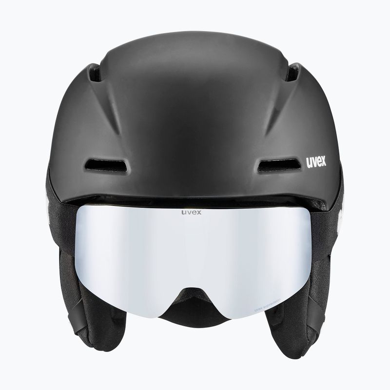 Kask narciarski dziecięcy UVEX Viti Set + gogle Speedy Pro black matt/mirror green/yellow/clear 12