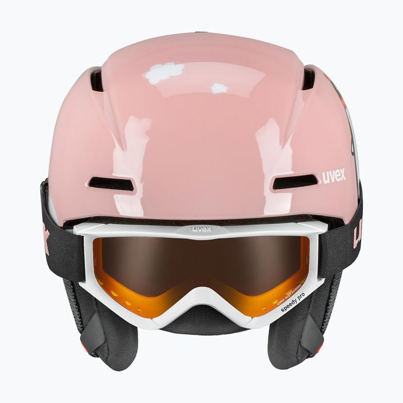 Kask narciarski dziecięcy UVEX Viti Set + gogle Speedy Pro pink penguin/lasergold lite 10