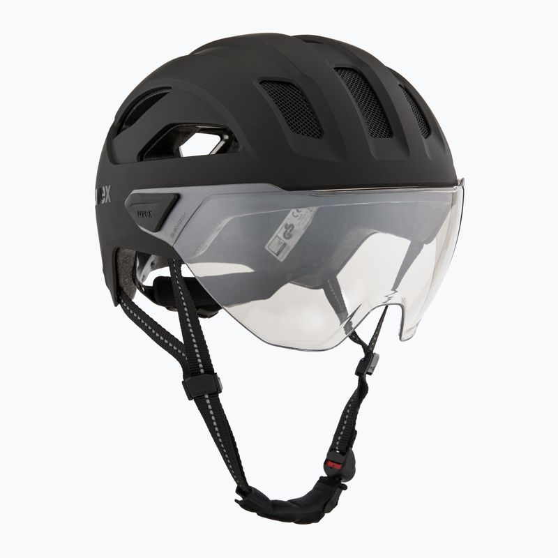 Kask rowerowy UVEX Stride Visor black matt/litemirror silver