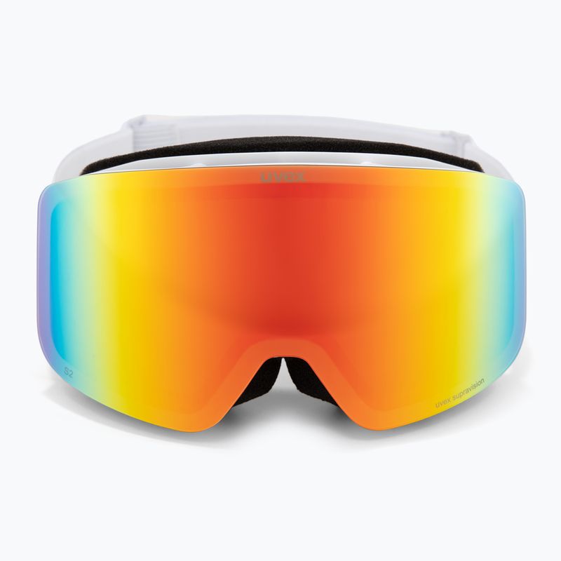Gogle narciarskie dziecięce UVEX Pwdr FM white matt/mirror rainbow/green/clear 2