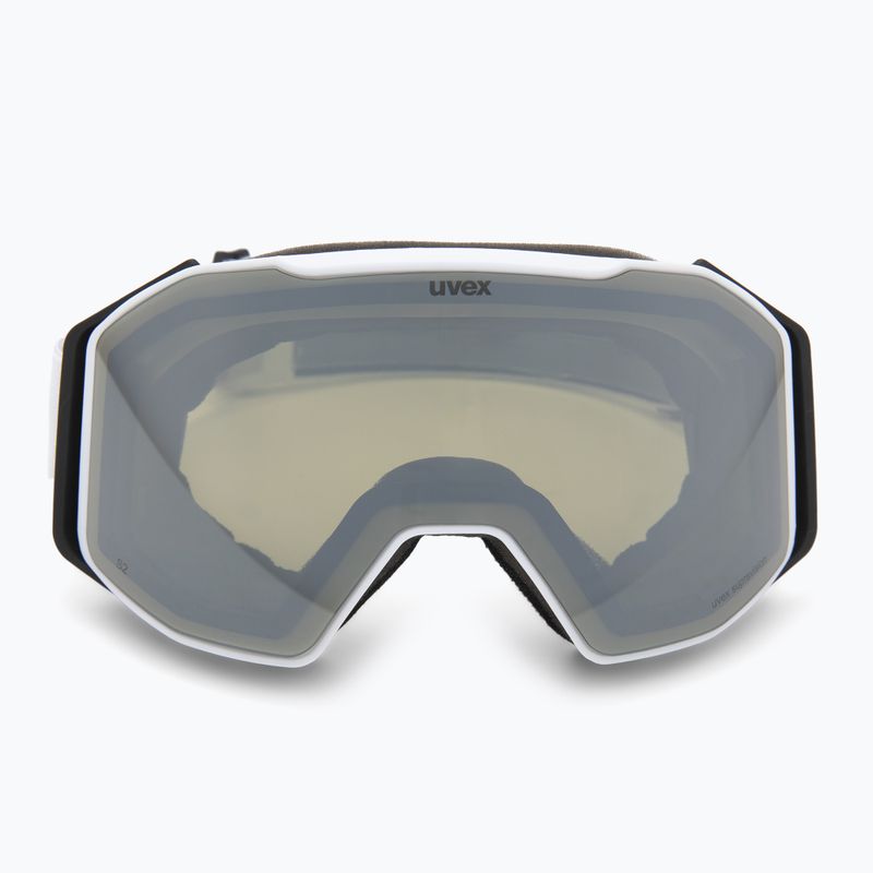 Gogle narciarskie UVEX Gravity FM white matt/mirror silver/green/clear 2