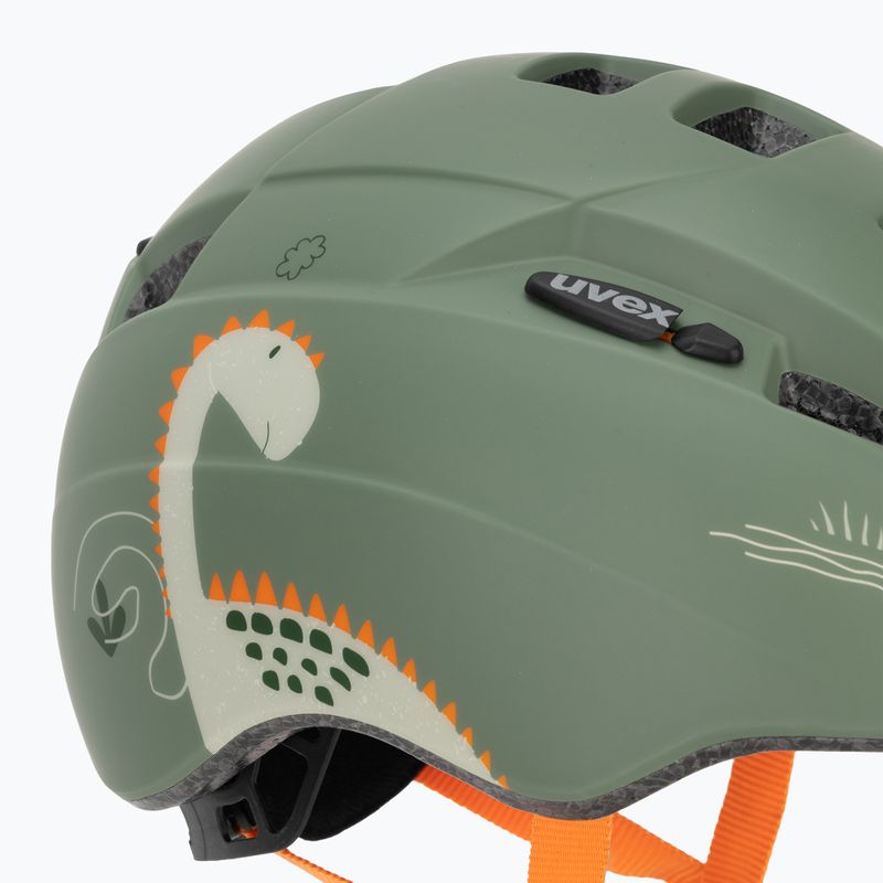 Kask rowerowy dziecięcy UVEX Kid 2 CC sage green dino matt 7