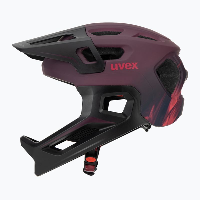 Kask rowerowy dziecięcy UVEX React Fullface Jr cranberry matt 3
