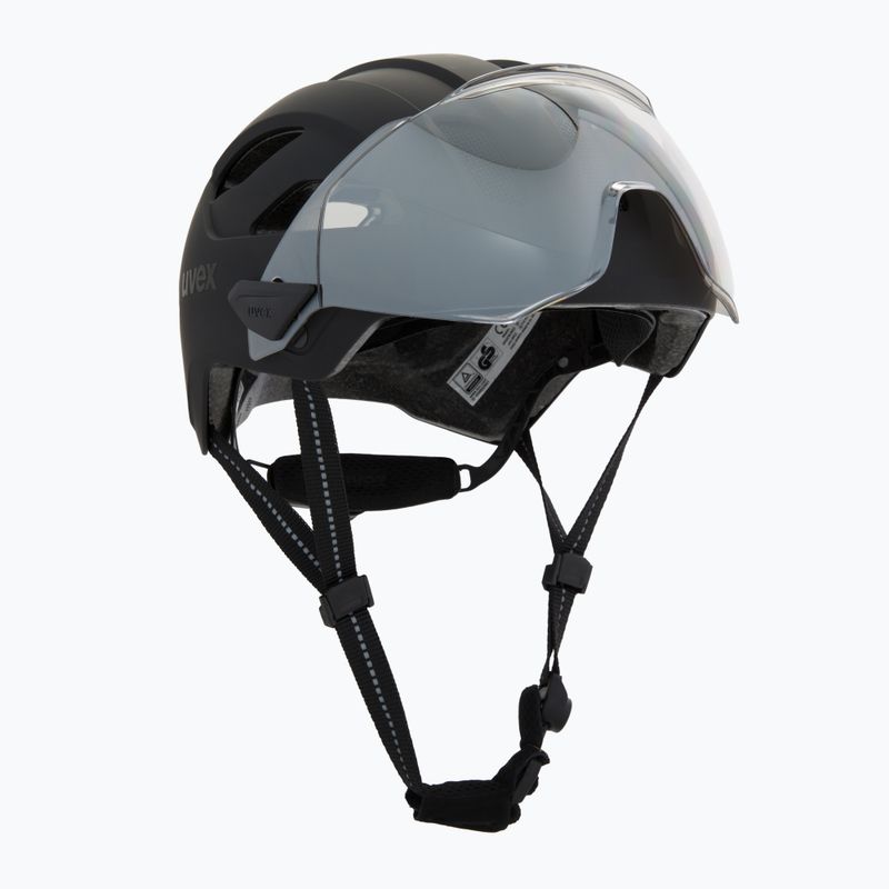 Kask rowerowy UVEX Stride Visor black matt/lite mirror silver 9