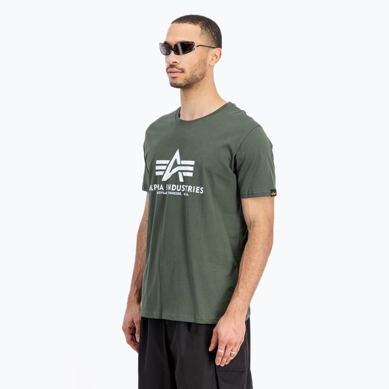 Koszulka męska Alpha Industries Basic dark olive 4