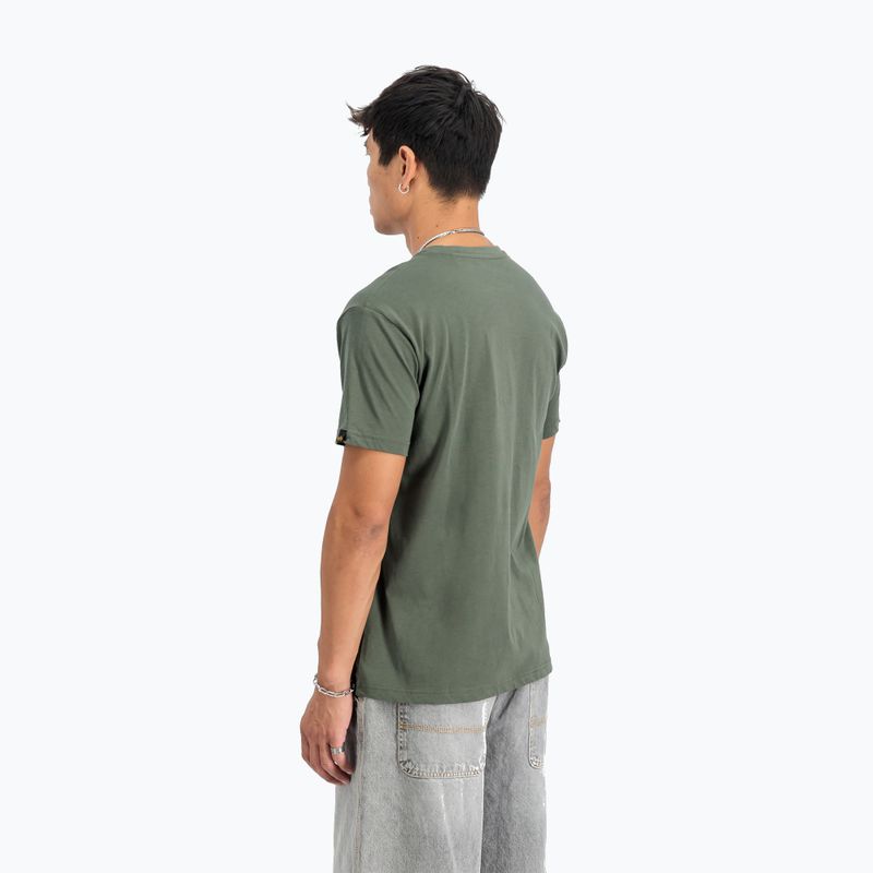 Koszulka męska Alpha Industries Basic Small Logo dark olive 5