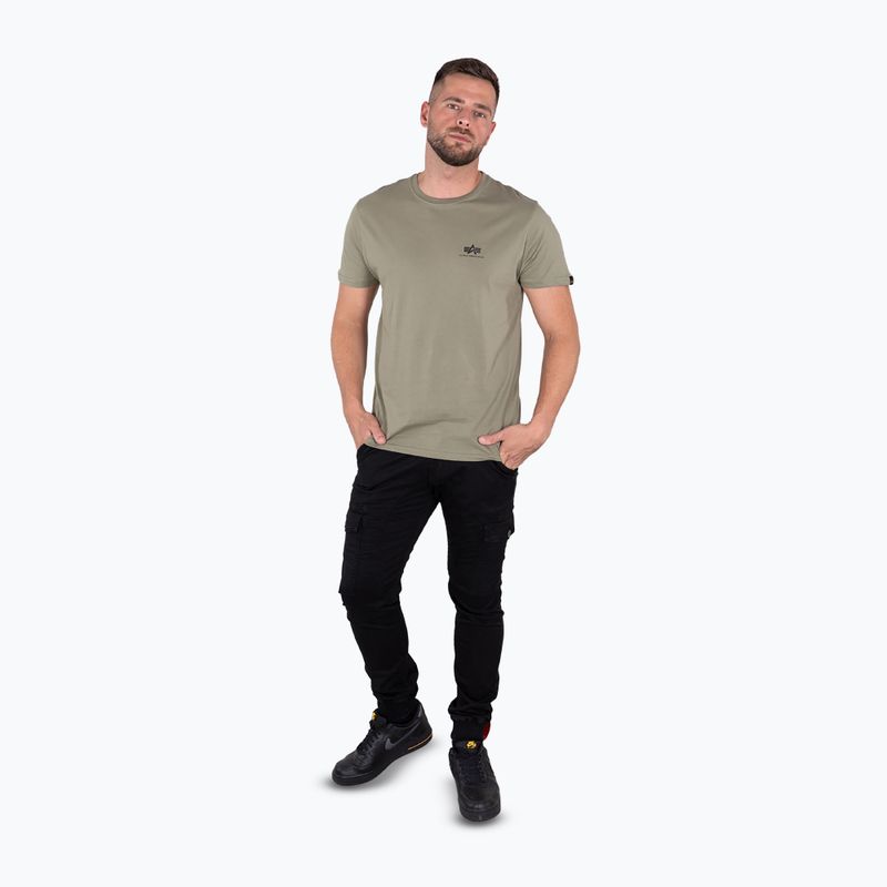 Koszulka męska Alpha Industries Basic Small Logo olive 2