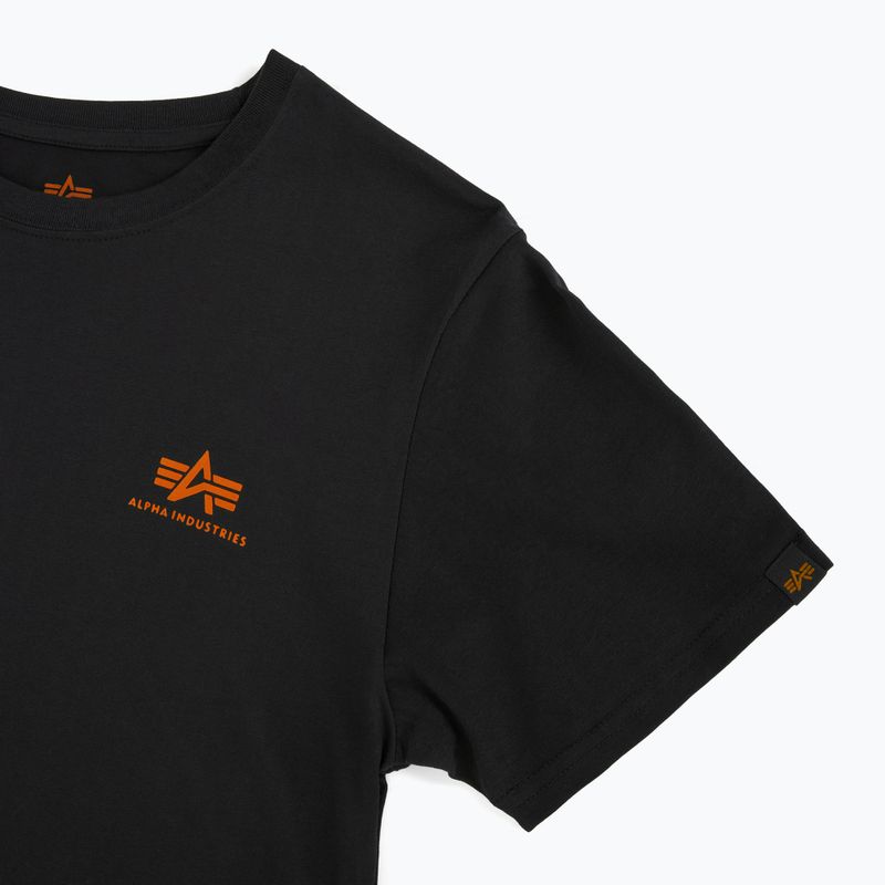 Koszulka męska Alpha Industries Basic Small Logo black/neon orange 7
