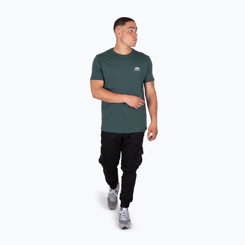 Koszulka męska Alpha Industries Basic Small Logo navy green 2