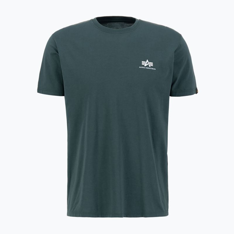 Koszulka męska Alpha Industries Basic Small Logo navy green 4