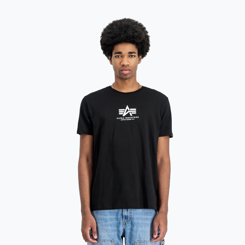 Koszulka męska Alpha Industries Basic Mid Logo black