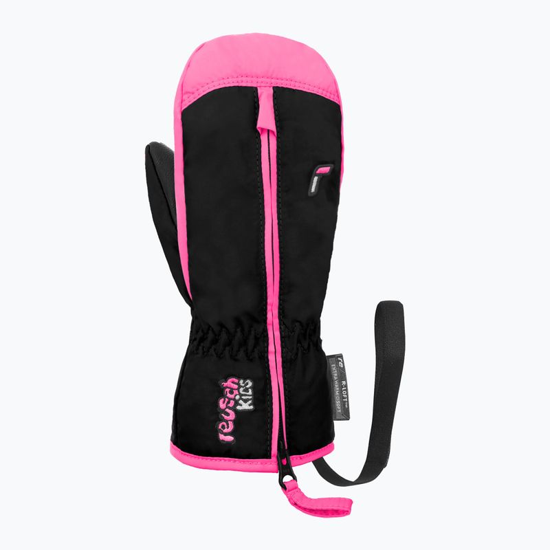 Rękawice narciarskie dziecięce Reusch Ben Mitten black/ knockout pink 2
